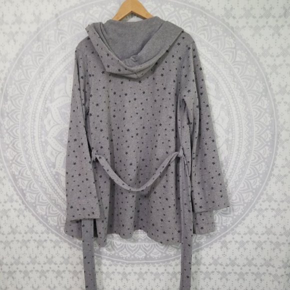 Euc $58 Aerie American Eagle Soft Grey Star Coverup Top Robe Medium Large M / L - Picture 4 of 12